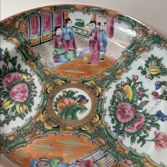 Antique 19th C. Chinese Famille Rose Medallion Porcelain Basin –Heavy Enamel 10" - Picture 3 of 6